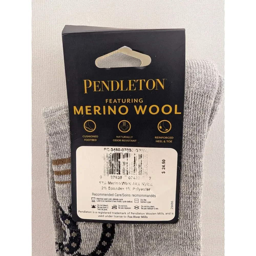 NWT Pendleton Cowboy Camp Socks in Blue/Brown size Large